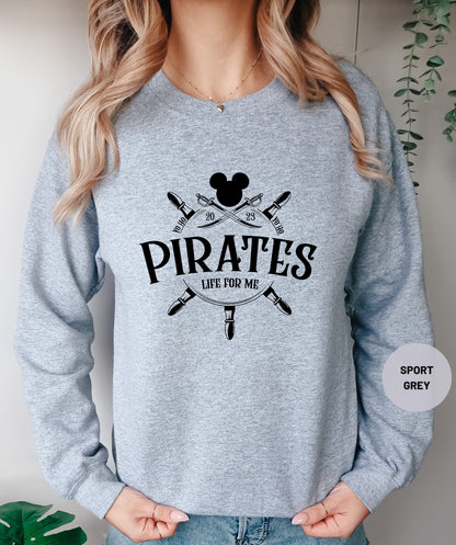 Mickey a Pirates Life for Me Sweatshirt, Disney Pirates of Caribbean T-Shirt, Disney Cruise Matching Shirt, Pirate Party, Cruise Sweatshirt