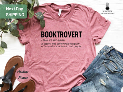 Booktrovert Definition Shirt, Funny Book Lover, Book Lover, Teacher Shirt, Librarian Shirt, Reading Book Lover Gift