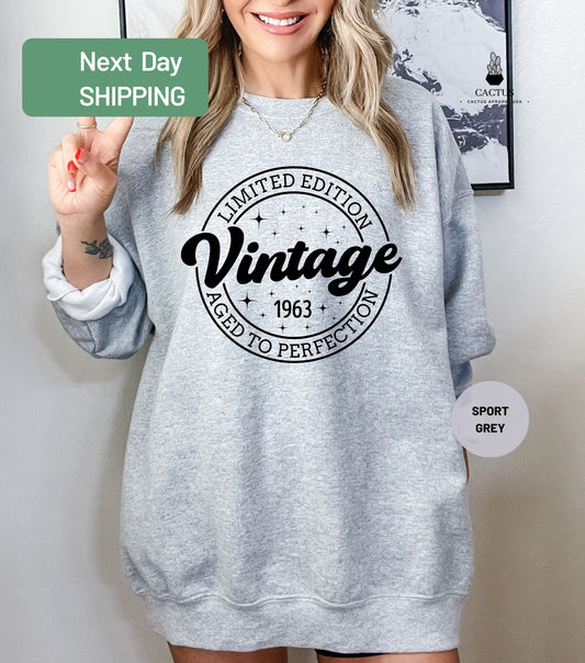 Vintage Limited Edition Sweatshirt, Birthday Sweatshirt, 1963 Birthday Sweatshirt, Retro Sweatshirt, Limited Edition, Classic Birthday Shirt