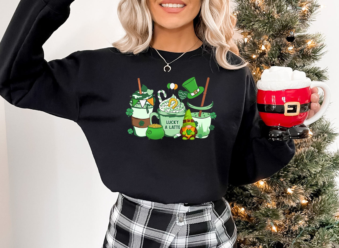 St Patrick Coffee Sweatshirt, Coffee Lover Gift, Irish Shamrock Sweatshirt, St Patrick Day Gift, Shamrock Lucky Sweatshirt, Four Leaf Clover