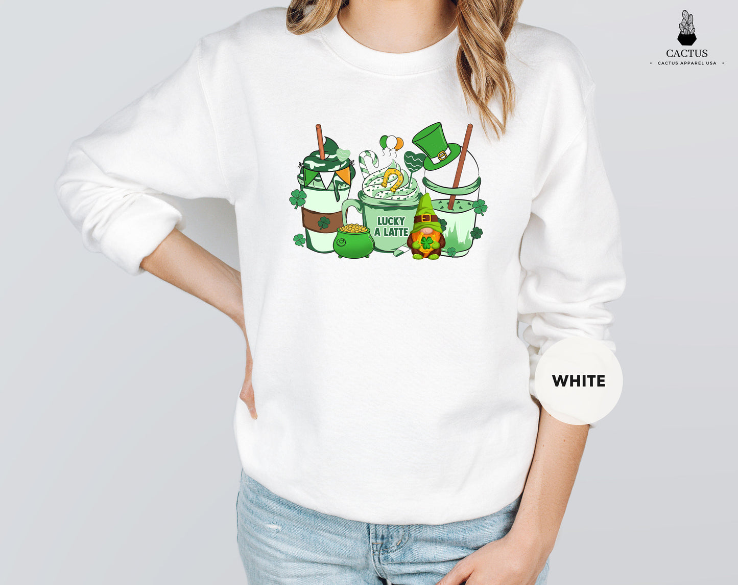 St Patrick Coffee Sweatshirt, Coffee Lover Gift, Irish Shamrock Sweatshirt, St Patrick Day Gift, Shamrock Lucky Sweatshirt, Four Leaf Clover