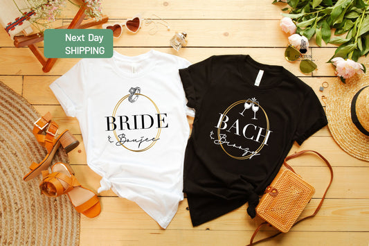 Bride Tshirts, Wedding Gift, Bridal Shower, Bachelorette Party, Bride and Boujee Bach and Boozy, Engagement Party Shirts, Bridesmaid Shirt