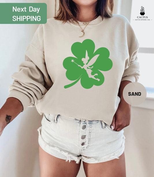 Fairy Saint Patrick's Day Sweatshirt, Lucky Fairy Sweatshirt, Disney Fairy Sweatshirt, Shamrock Lucky Sweatshirt, Shamrock Sweatshirt