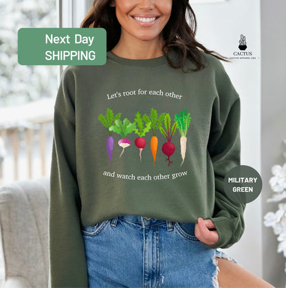 Let's Root For Each Other Sweatshirt, Plant Gift, Plant Lover, Gardening Sweatshirt, Plant Gift, Plant Lover, Plant Lover Gift