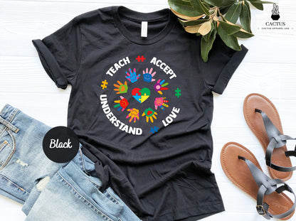 Autism Awareness Shirt, Teach Accept Understand Love Shirt, Neurodivergent Shirt, Special Ed Gift, Autism Support Shirt, Gift For Autism