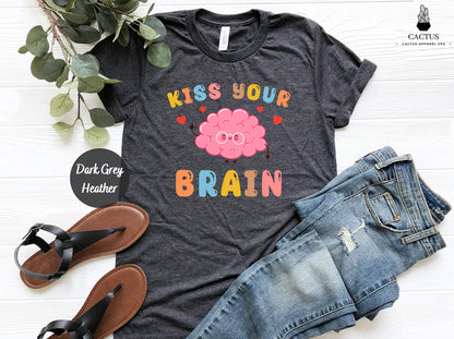 Teacher Shirts, Teacher Appreciation Gift, Teacher T-shirts, Teacher Gifts, Teaching Squad Shirt, Kiss Your Brain Shirt, Retro Teacher Shirt