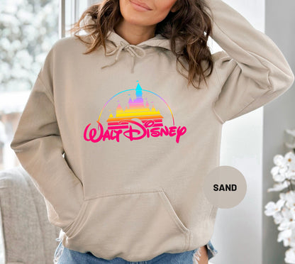 Colorful Walt Disney Castle Hoodie, Disney Hoodie, Disneyworld Hoodie, Walt Disney Hoodie, Disney Castle Hoodie