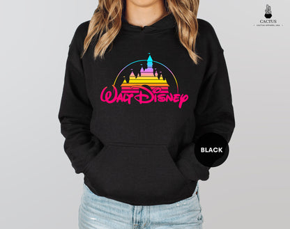 Colorful Walt Disney Castle Hoodie, Disney Hoodie, Disneyworld Hoodie, Walt Disney Hoodie, Disney Castle Hoodie