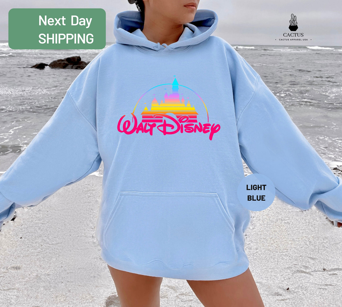 Colorful Walt Disney Castle Hoodie, Disney Hoodie, Disneyworld Hoodie, Walt Disney Hoodie, Disney Castle Hoodie