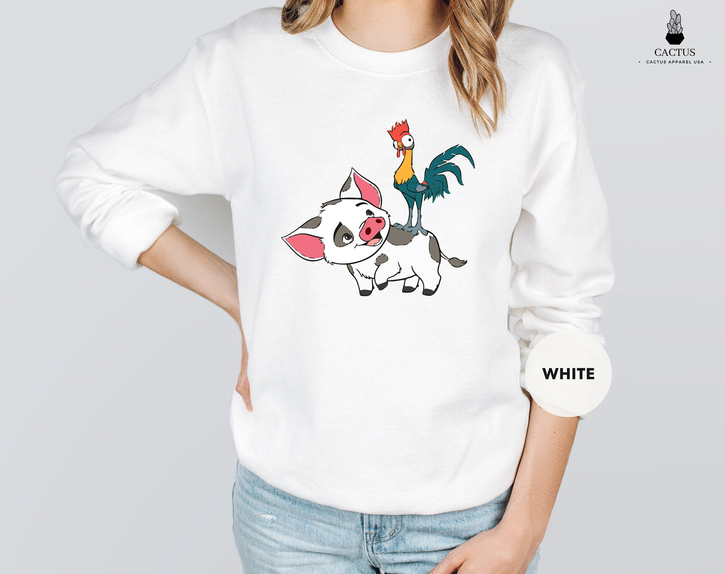 Moana Sweatshirt, Hei Hei and Pua Sweatshirt, Disney Sweatshirt, Disney World Sweatshirt, Matching Family Disney Sweatshirts