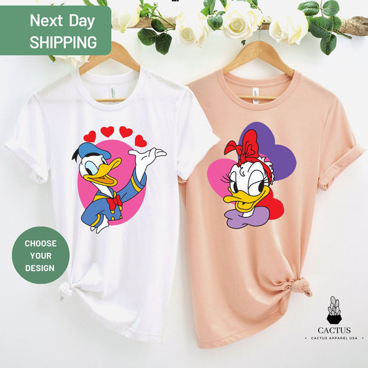 Daisy and Donald Shirt, Disney Valentine Shirt, Disney Couples Shirt, Daisy Duck Shirt, Donald Duck Shirts