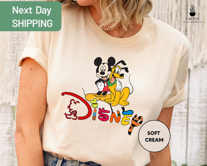 Mickey And Pluto T-Shirt, Disney Mickey Mouse Shirt, Pluto Shirt, Mickey And Pluto Friends Shirt, Gift Shirt For Friend, Disney Trip Shirt