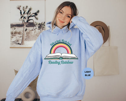 Reading Retro Rainbow Hoodie, Book Hoodie, Reading Hoodie, Reading Book, Book Gift, Book Lover, Funny Book Hoodie