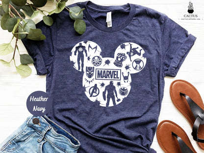 Disney Marvel Shirt, Avengers Character Shirt, Avengers In The Mickey Head Shirt, Captain America Shirt, Mickey Mouse Shirt, Disneyland Tees