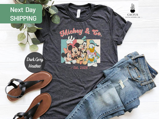 Vintage Mickey & Co 1928 Shirt, Retro Vintage Disney Shirt, Retro Mickey And Co, Disneyworld Shirts ,Family Mickey And Friends Shirt